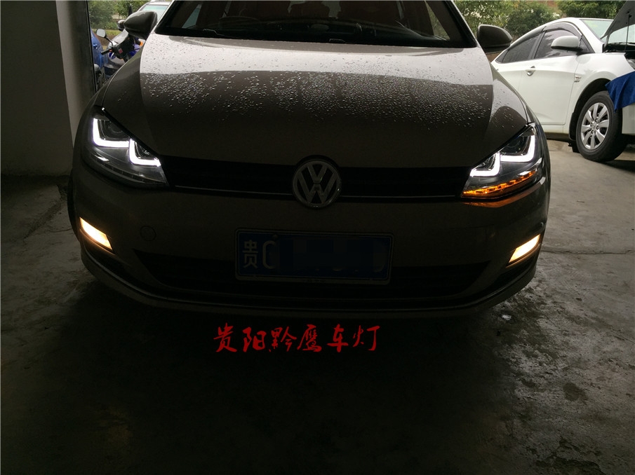 貴陽高爾夫7大燈改裝升級 LED雙U大燈，LED轉(zhuǎn)向 雙光透鏡