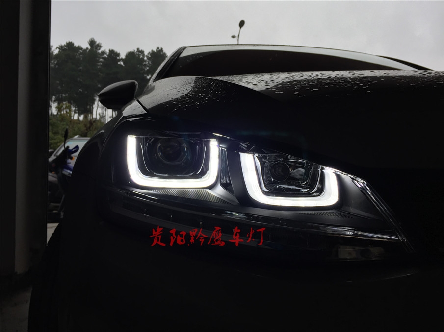 貴陽高爾夫7大燈改裝升級 LED雙U大燈，LED轉(zhuǎn)向 雙光透鏡
