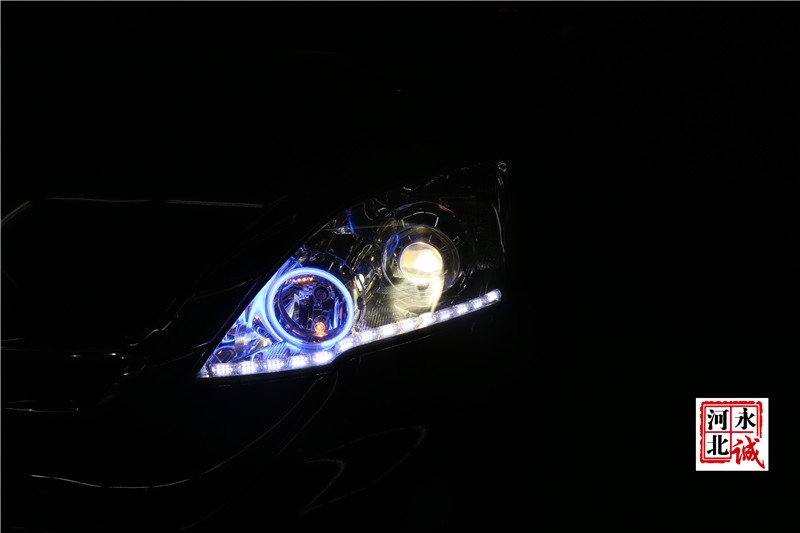 【永誠汽車】石家莊本田CRV改燈，Q5小糸透鏡+歐司朗D1S 4300K氙氣燈+LED日行燈