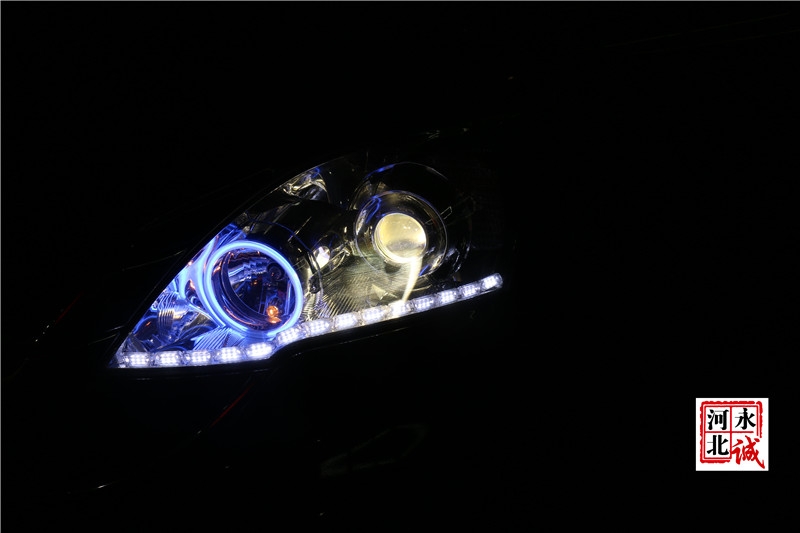 【永誠汽車】石家莊本田CRV改燈，Q5小糸透鏡+歐司朗D1S 4300K氙氣燈+LED日行燈