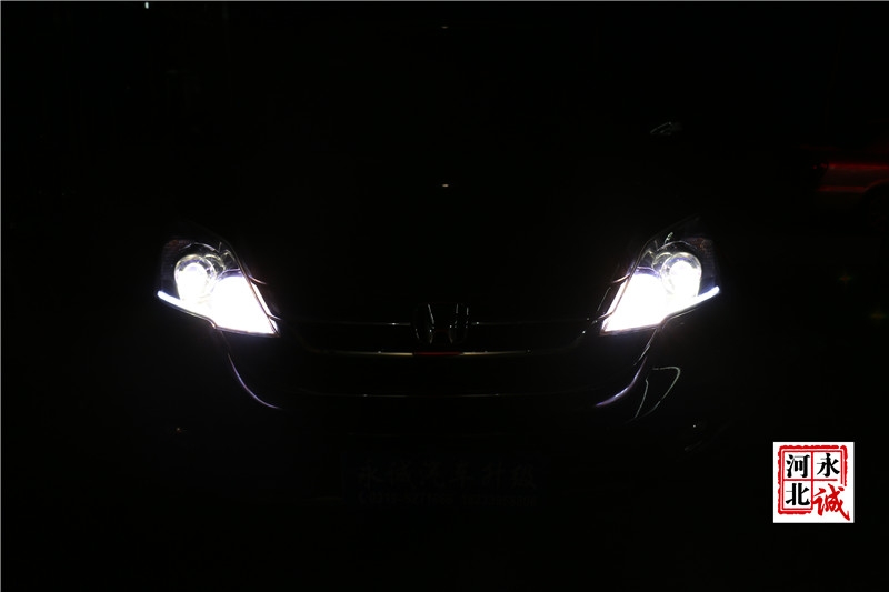 【永誠汽車】石家莊本田CRV改燈，Q5小糸透鏡+歐司朗D1S 4300K氙氣燈+LED日行燈