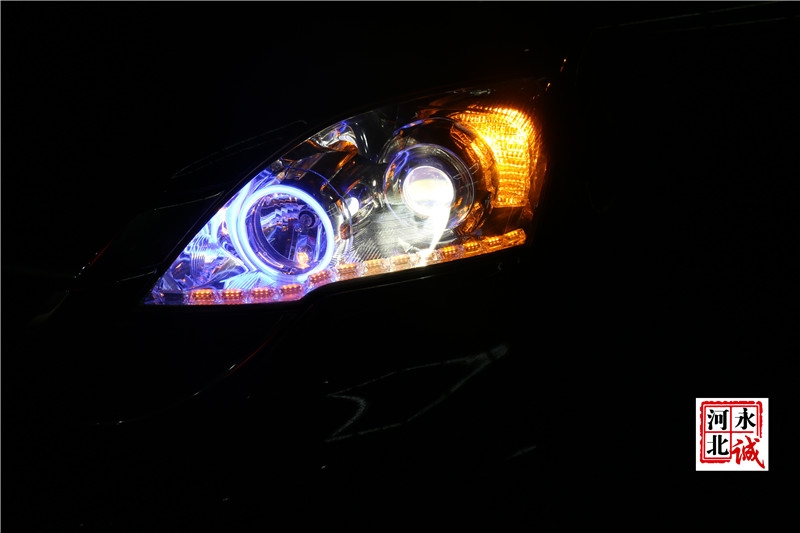 【永誠汽車】石家莊本田CRV改燈，Q5小糸透鏡+歐司朗D1S 4300K氙氣燈+LED日行燈