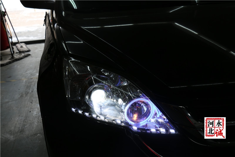 【永誠汽車】石家莊本田CRV改燈，Q5小糸透鏡+歐司朗D1S 4300K氙氣燈+LED日行燈