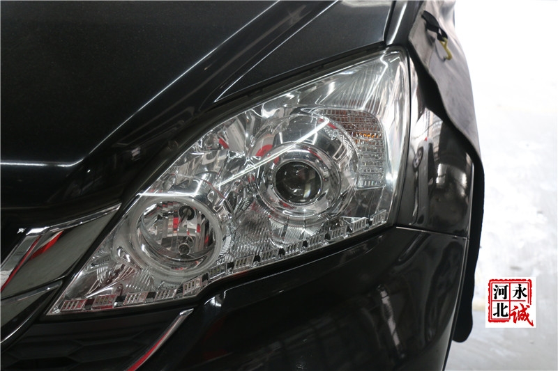 【永誠汽車】石家莊本田CRV改燈，Q5小糸透鏡+歐司朗D1S 4300K氙氣燈+LED日行燈