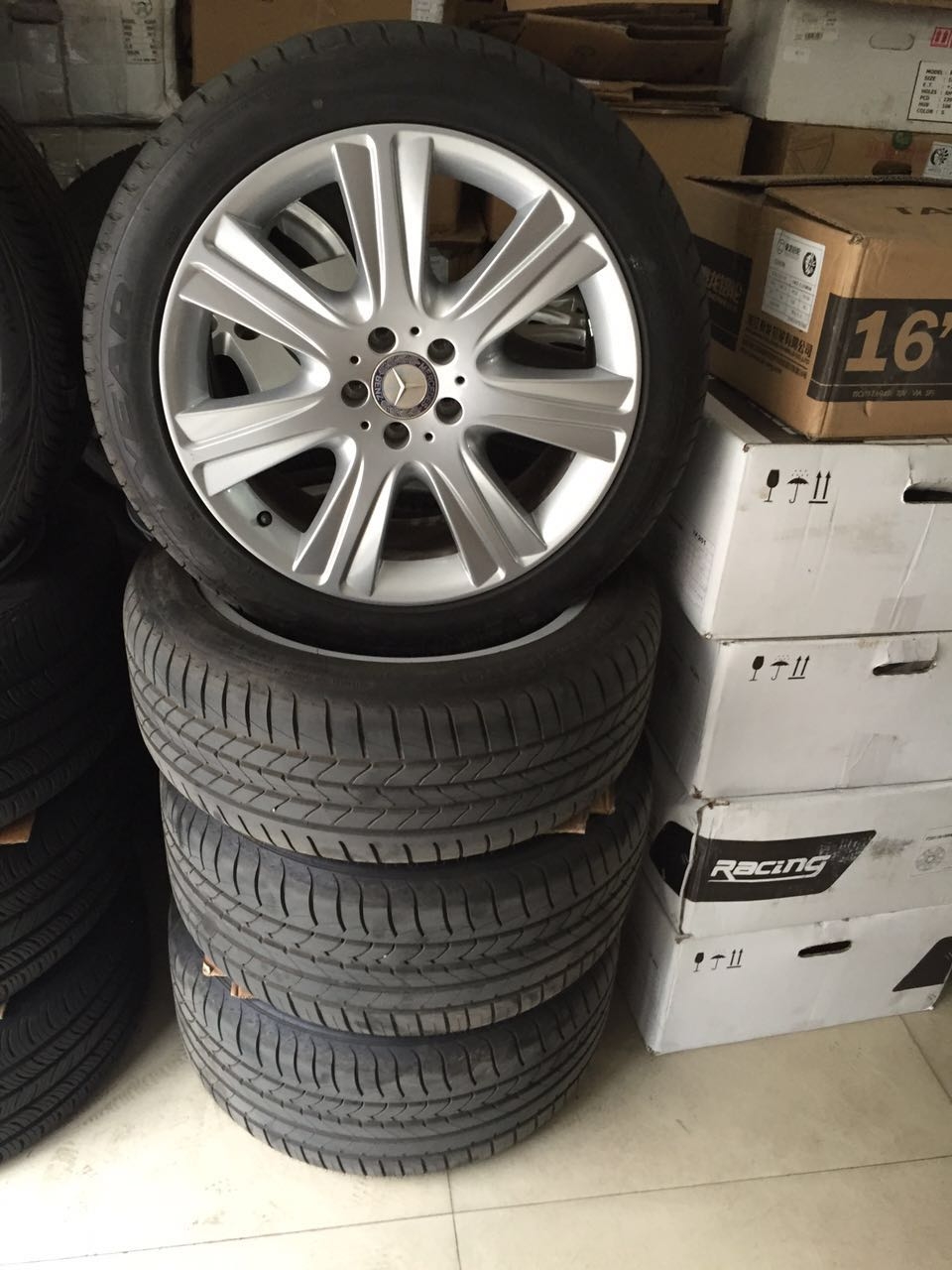 19寸奔馳S400 S320 S350 S500 原廠進(jìn)口輪轂 固特異防暴輪胎