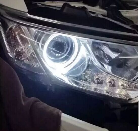 新凱美瑞車燈升級海拉5透鏡+天使眼   深圳光速車改改燈