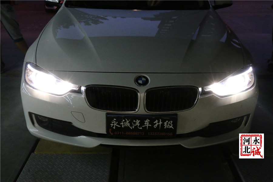 【永誠(chéng)汽車(chē)】石家莊寶馬316改燈，升級(jí)氙氣燈高配內(nèi)膽天使眼