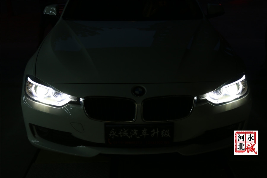 【永誠(chéng)汽車(chē)】石家莊寶馬316改燈，升級(jí)氙氣燈高配內(nèi)膽天使眼