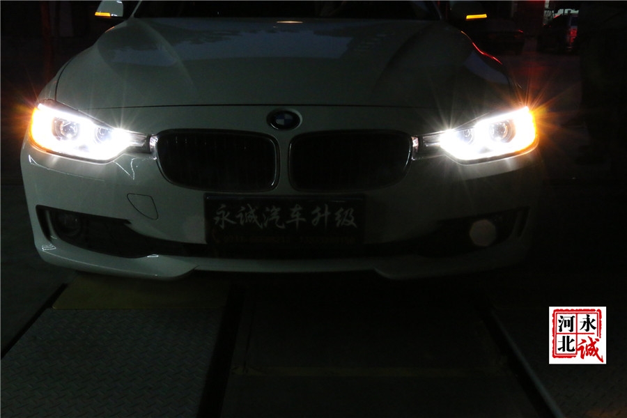 【永誠(chéng)汽車(chē)】石家莊寶馬316改燈，升級(jí)氙氣燈高配內(nèi)膽天使眼