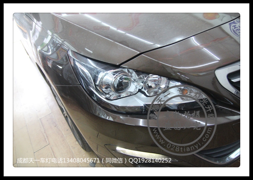 成都新款標(biāo)志408車燈改裝Q5\海拉雙光透鏡LED日行燈