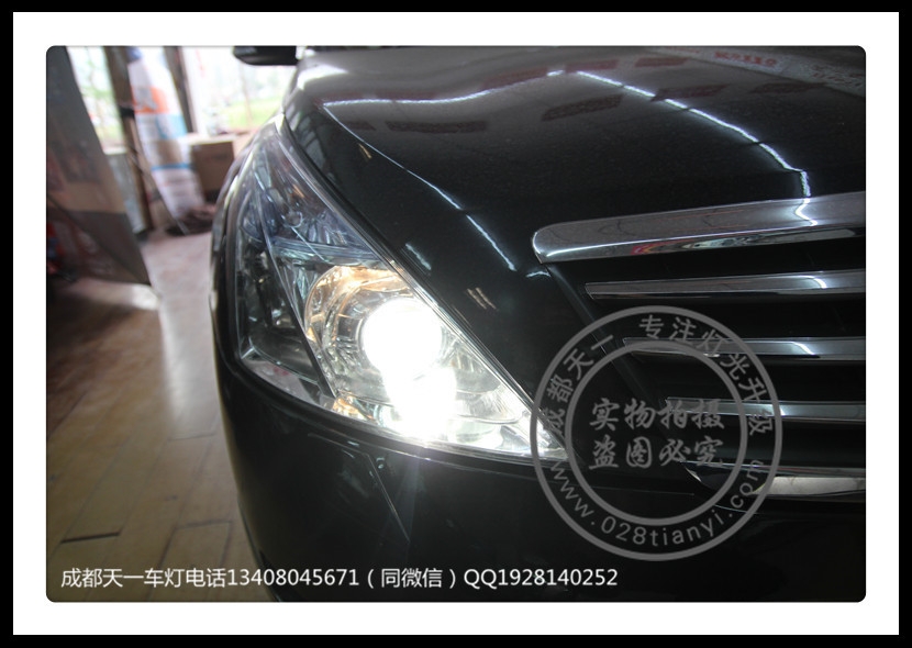 成都老天籟改裝車燈升級歐司朗氙氣燈Q5雙光透鏡