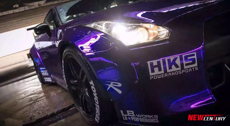 尼桑GTR35改裝日本LB風(fēng)格寬體套件 實(shí)車安裝效果LB寬體尾翼前杠火爆款