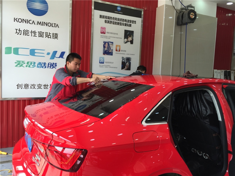 武漢汽車貼膜四季貼膜南湖店奧迪A3全車愛(ài)思酷汽車膜施工案例