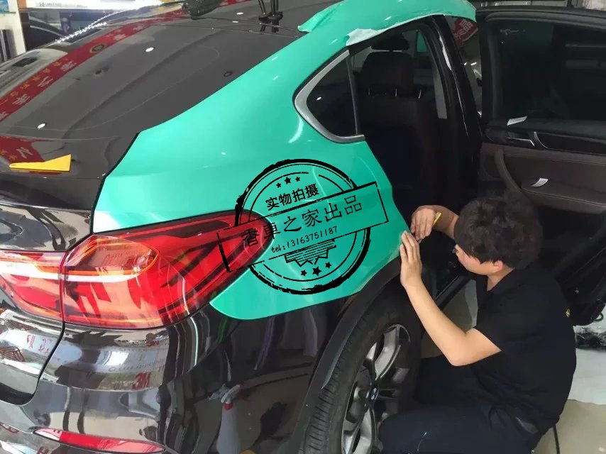 深圳香車之家寶馬X4全車改蒂芙尼藍(lán)車身改色貼膜