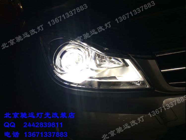奔馳c200  c180改裝車燈 大燈增亮 奧迪Q5小糸透鏡