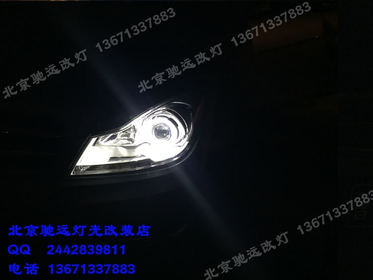 奔馳c200  c180改裝車燈 大燈增亮 奧迪Q5小糸透鏡