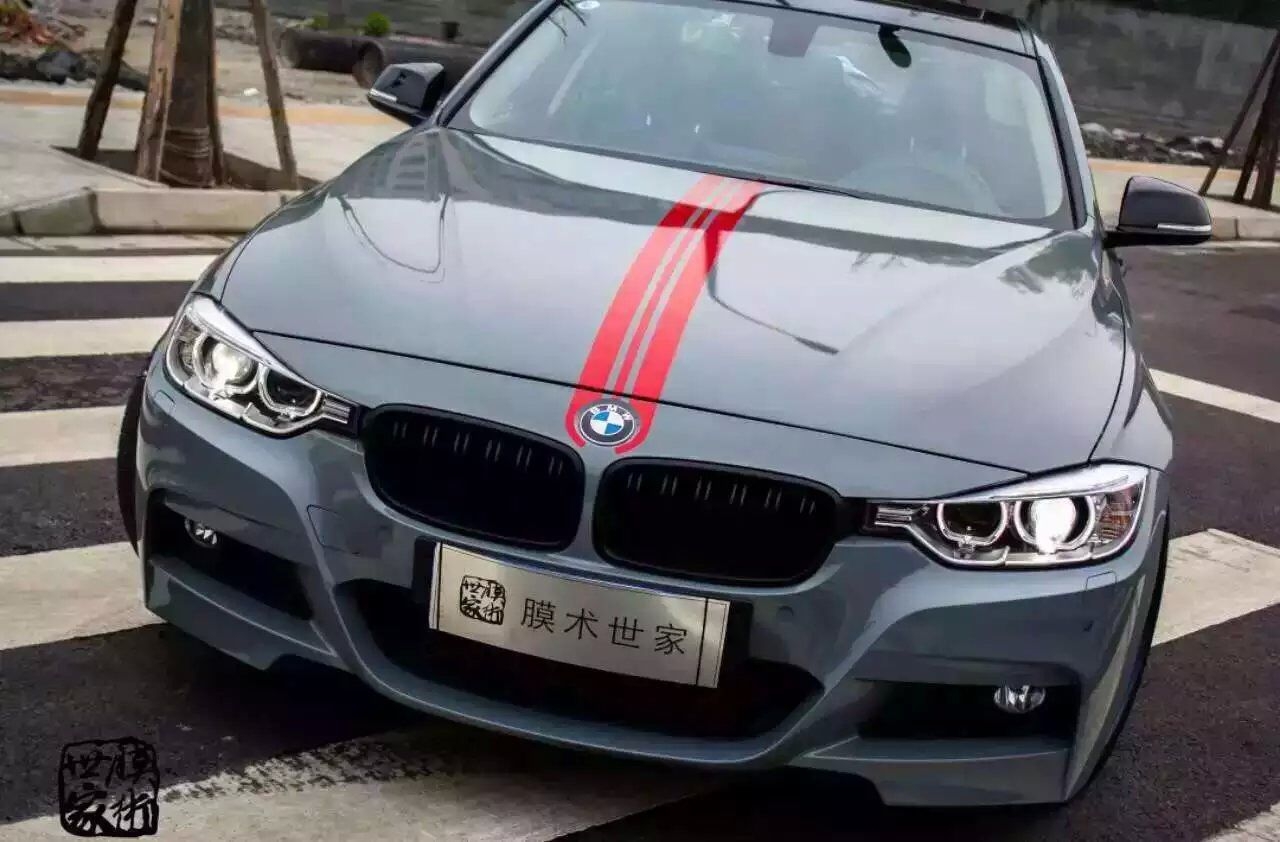 車身改色寶馬3系改水泥灰
