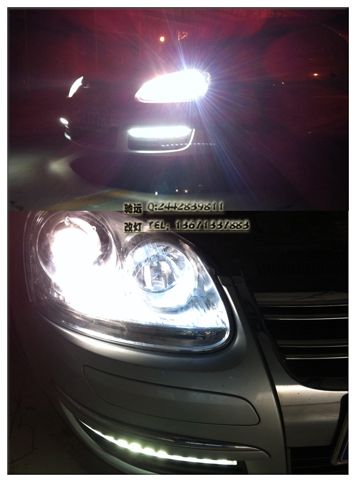 大眾速騰 日行燈改裝 大燈增亮 透鏡氙氣燈 北京改燈