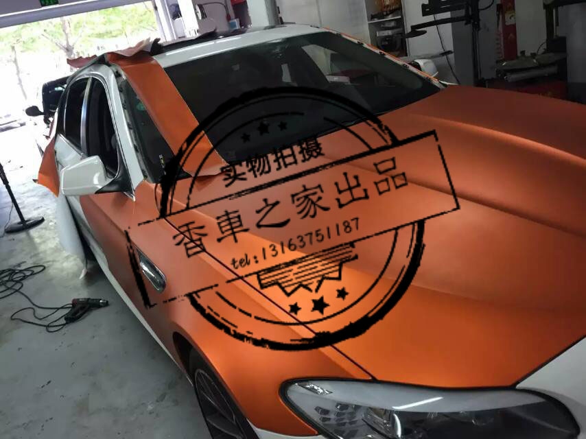 寶馬5系改艾利橙色亞光改色貼膜 艾利(香車之家)車身改色貼膜