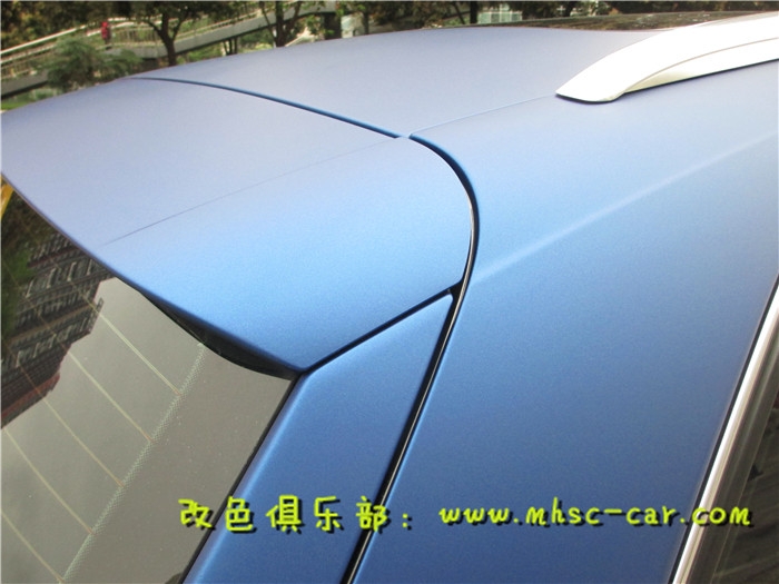 奧迪Q5車身貼膜改顏色 全車改色貼膜施工美國(guó)雅龍亞面金屬深海藍(lán)