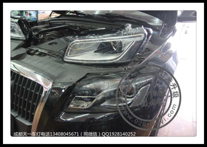 成都12款?yuàn)W迪Q5改裝新款15款大燈LED日行燈總成尾燈總成