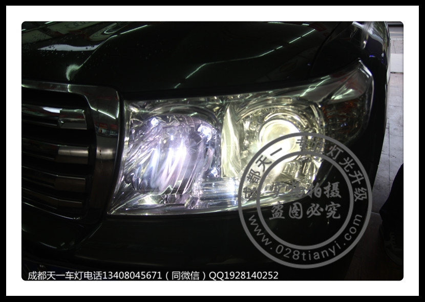 成都豐田蘭德酷路澤改燈改裝Q5雙光透鏡歐司朗氙氣燈LED尾燈總成