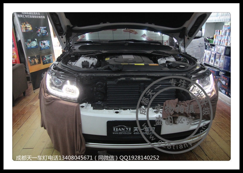 成都路虎攬勝歐規(guī)版車燈改裝中規(guī)LED日行燈路虎歐規(guī)改裝中規(guī)