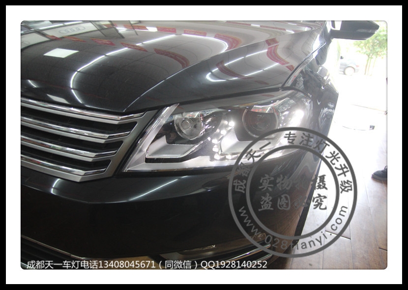 成都大眾邁騰改裝高配大燈總成LED日行燈Q5雙光透鏡