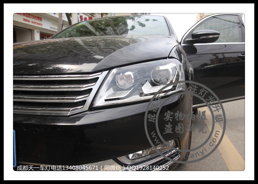 成都大眾邁騰改裝高配大燈總成LED日行燈Q5雙光透鏡