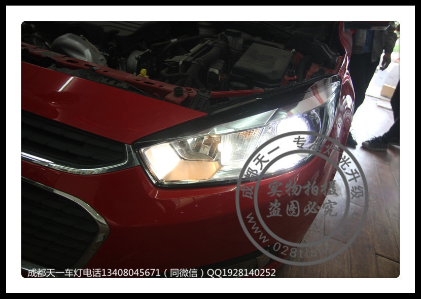 成都15款新科魯茲改燈車燈改裝德國原裝海拉5歐司朗4300K氙氣燈LED藍(lán)色惡魔眼