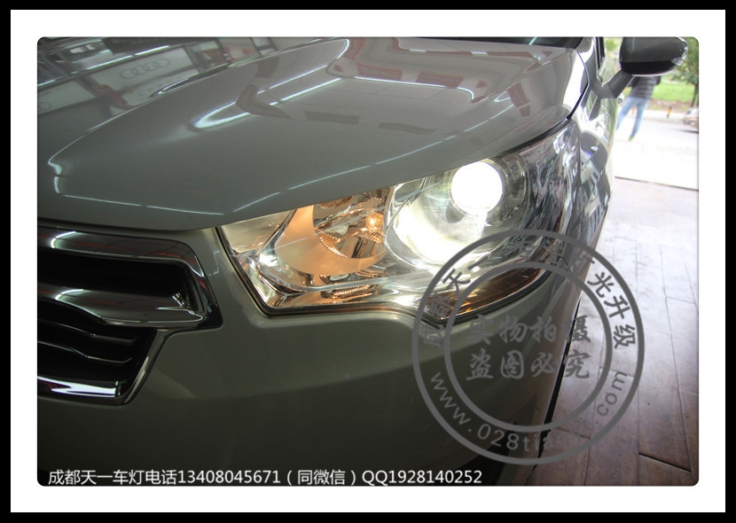 成都雪鐵龍C4L改裝Q5雙光透鏡歐司朗氙氣燈法雷奧安定器軟解