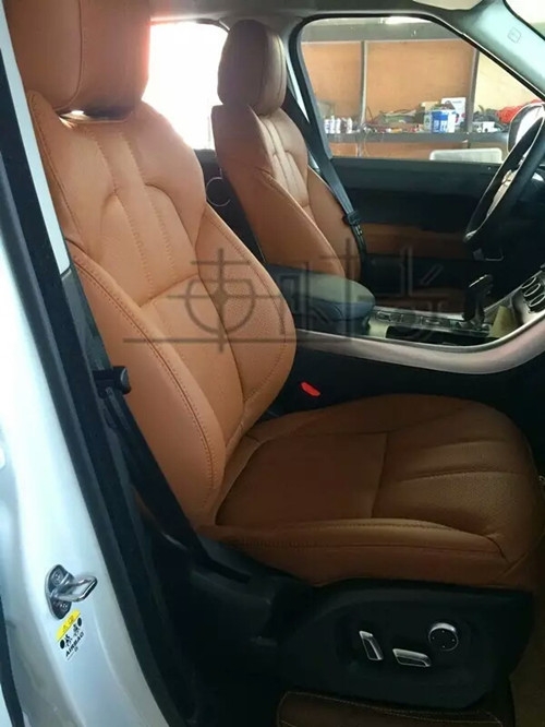 路虎座椅改裝包皮效果案例，鄭州汽車內(nèi)飾改裝