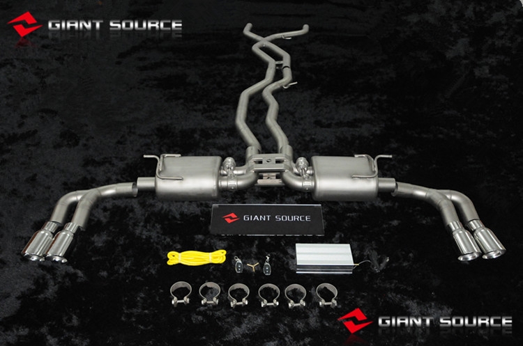 新款保時捷卡宴性能排氣管 巨源Giant source遙控閥門中尾端 15款