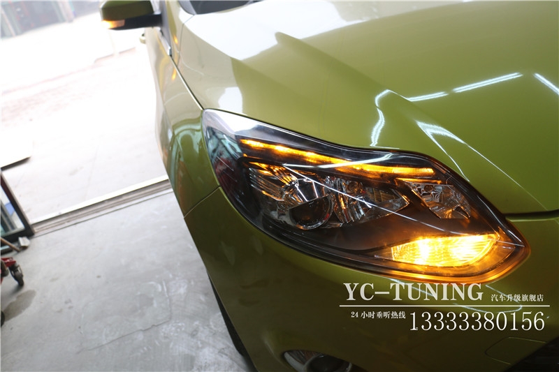 【永誠汽車】石家莊專業(yè)改燈，新?？怂垢难b海拉5雙光透鏡，氙氣燈，ST流光日行燈