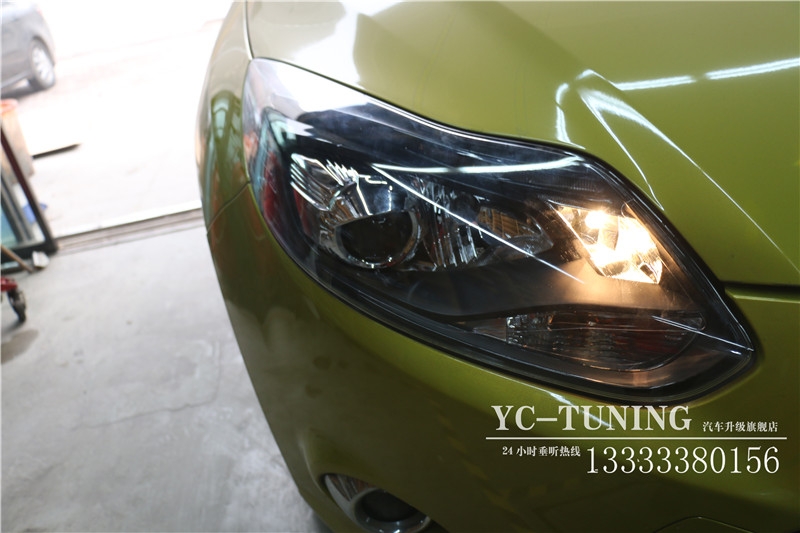 【永誠汽車】石家莊專業(yè)改燈，新福克斯改裝海拉5雙光透鏡，氙氣燈，ST流光日行燈