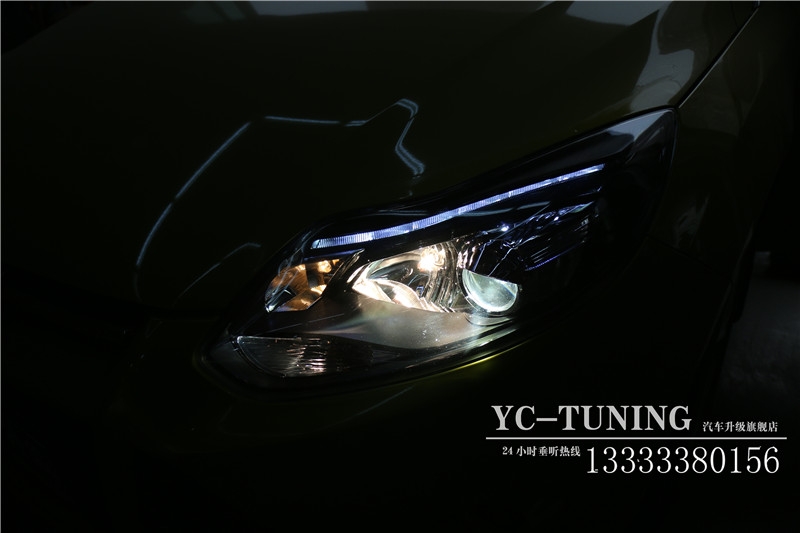 【永誠汽車】石家莊專業(yè)改燈，新?？怂垢难b海拉5雙光透鏡，氙氣燈，ST流光日行燈