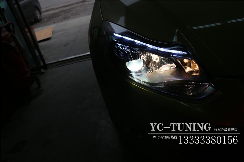 【永誠汽車】石家莊專業(yè)改燈，新?？怂垢难b海拉5雙光透鏡，氙氣燈，ST流光日行燈