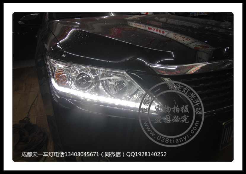 成都豐田凱美瑞車(chē)燈改裝海拉5雙光透鏡歐司朗氙氣燈LED日行燈