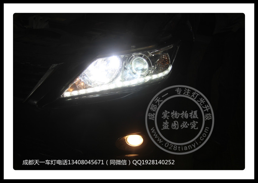 成都豐田凱美瑞車(chē)燈改裝海拉5雙光透鏡歐司朗氙氣燈LED日行燈