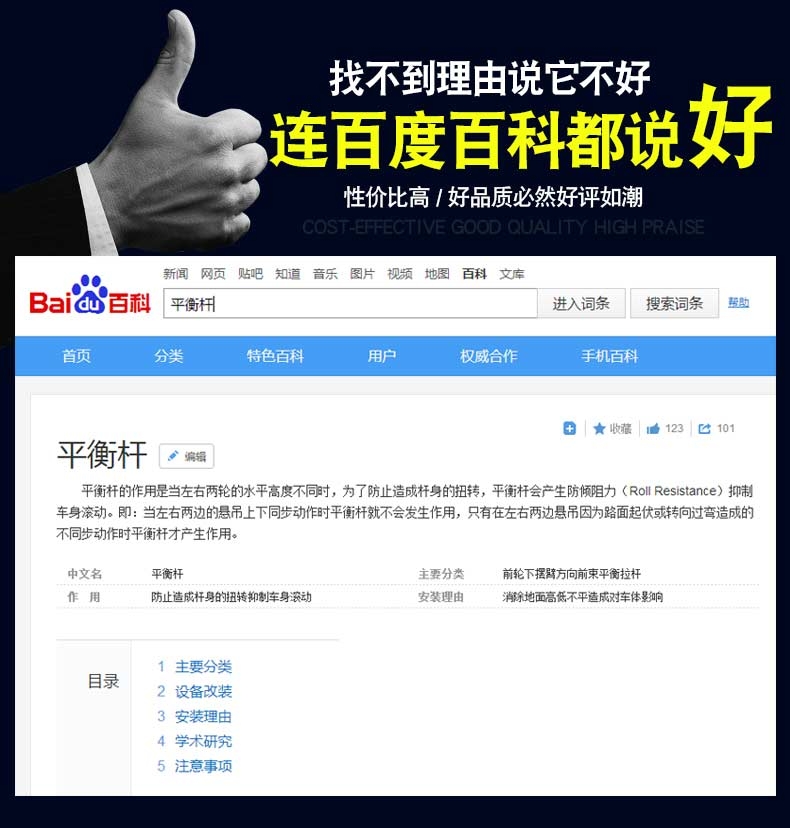 福特15款新銳界專用平衡桿改裝 穩(wěn)定拉桿改裝配件 銳界前頂吧