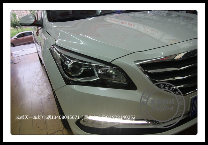成都現(xiàn)代名圖改燈車燈升級Q5雙光透鏡歐司朗氙氣燈LED惡魔眼