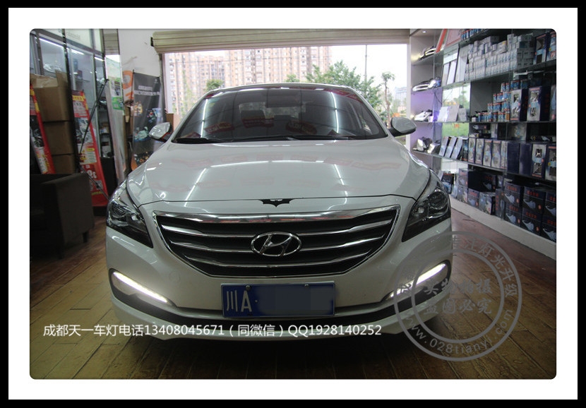 成都現(xiàn)代名圖改燈車燈升級Q5雙光透鏡歐司朗氙氣燈LED惡魔眼