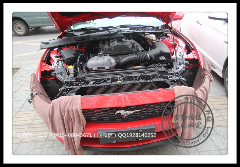 成都福特野馬改燈車燈改裝海拉雙光透鏡流水尾燈日行燈