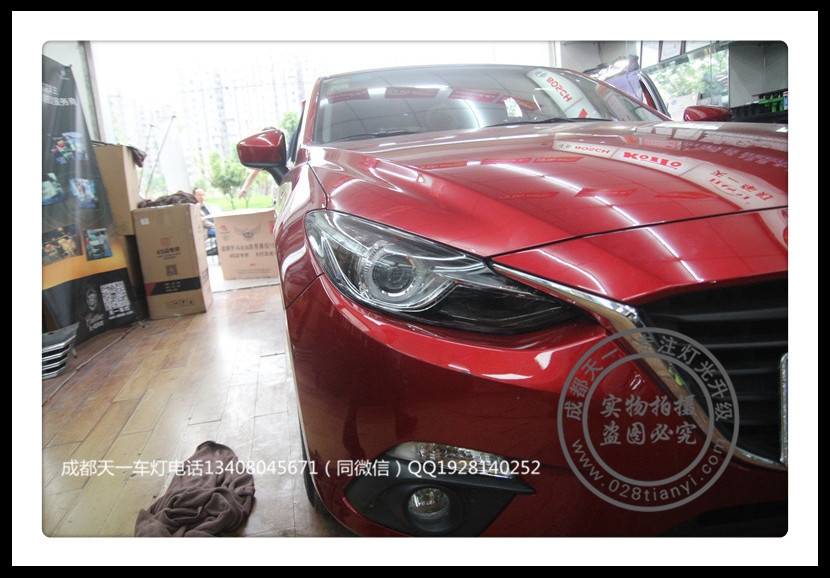成都馬自達昂克賽拉3改裝高配大燈總成LED日行燈