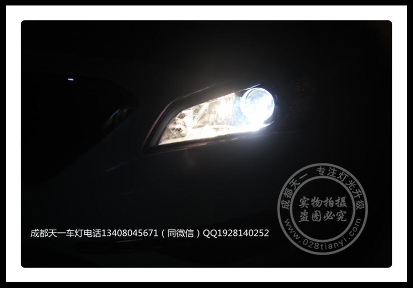 成都索納塔9車燈改裝升級Q5雙光透鏡LED燈眉氙氣燈