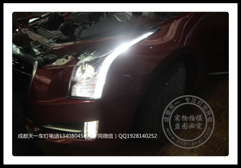 成都凱迪拉克ATS-L改裝改裝高配大燈總成LED日行燈氙氣燈