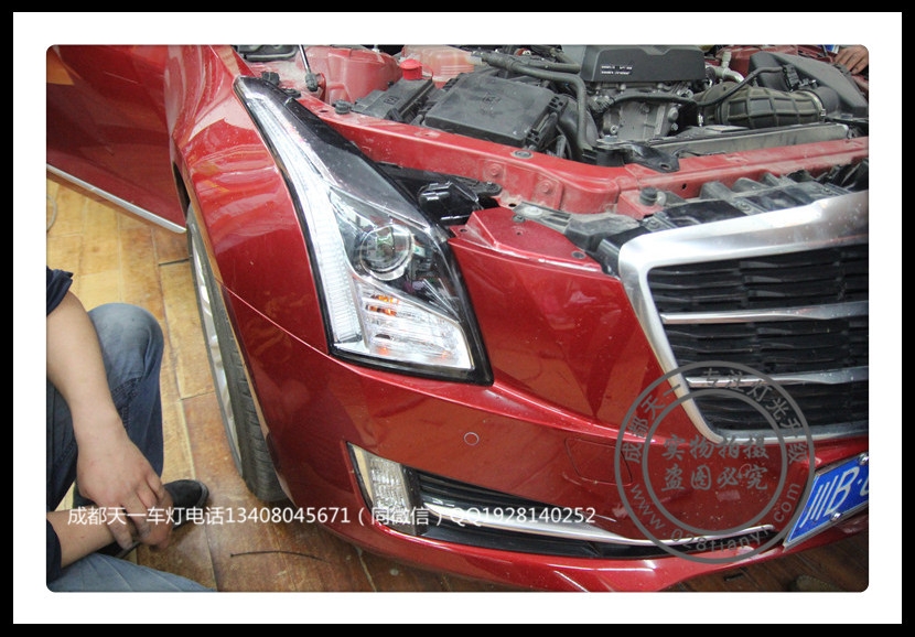 成都凱迪拉克ATS-L改裝改裝高配大燈總成LED日行燈氙氣燈