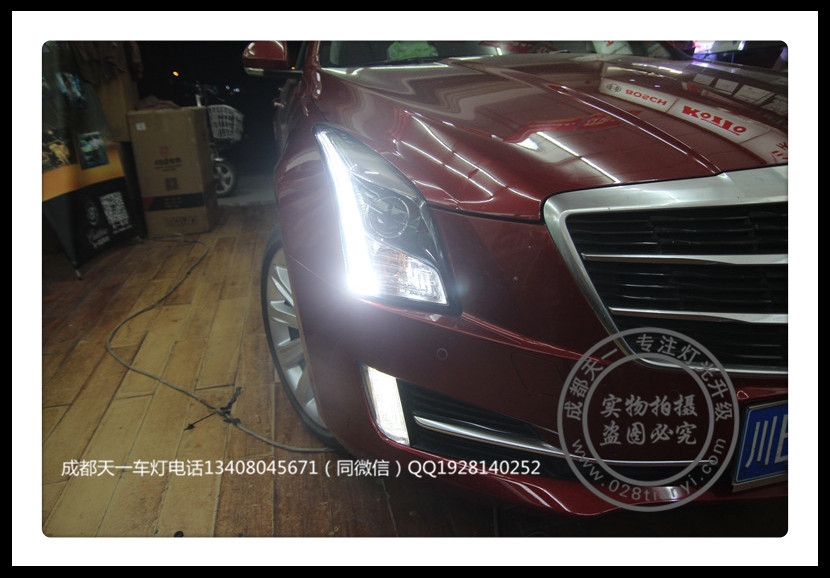 成都凱迪拉克ATS-L改裝改裝高配大燈總成LED日行燈氙氣燈
