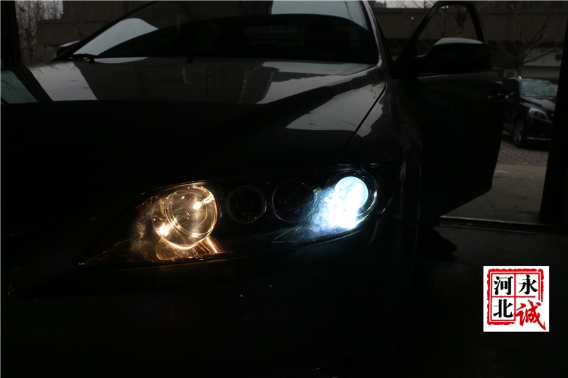 【永誠汽車】石家莊馬自達(dá)6改燈，貝雷帽透鏡+貝雷帽5500K氙氣燈