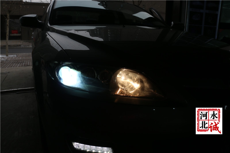 【永誠汽車】石家莊馬自達(dá)6改燈，貝雷帽透鏡+貝雷帽5500K氙氣燈